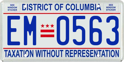 DC license plate EM0563