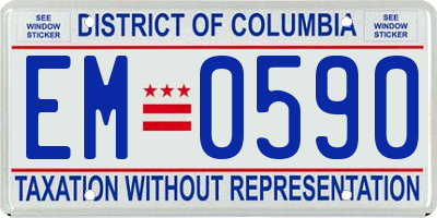 DC license plate EM0590