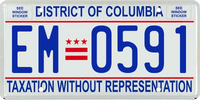 DC license plate EM0591