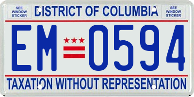 DC license plate EM0594