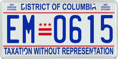 DC license plate EM0615