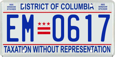 DC license plate EM0617