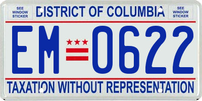 DC license plate EM0622