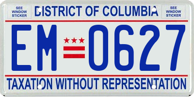 DC license plate EM0627
