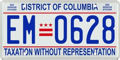 DC license plate EM0628