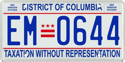 DC license plate EM0644