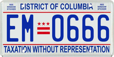 DC license plate EM0666