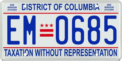 DC license plate EM0685