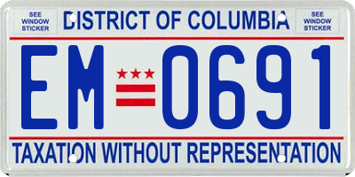 DC license plate EM0691