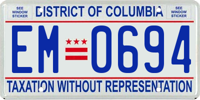 DC license plate EM0694