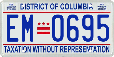 DC license plate EM0695
