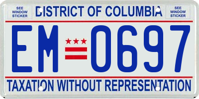 DC license plate EM0697