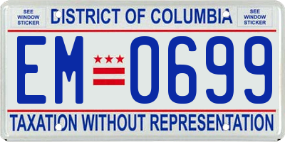 DC license plate EM0699