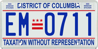 DC license plate EM0711