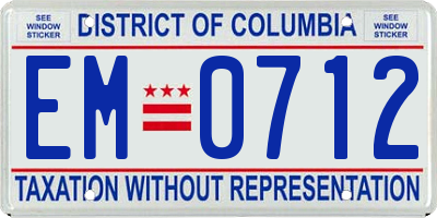 DC license plate EM0712
