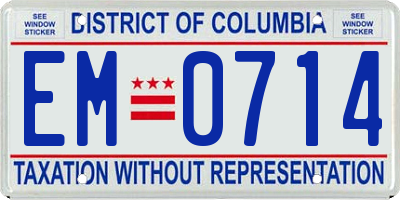DC license plate EM0714
