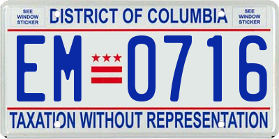 DC license plate EM0716