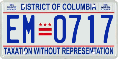 DC license plate EM0717