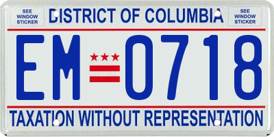 DC license plate EM0718