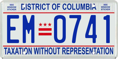 DC license plate EM0741