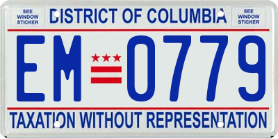 DC license plate EM0779