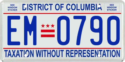 DC license plate EM0790