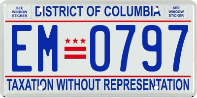 DC license plate EM0797