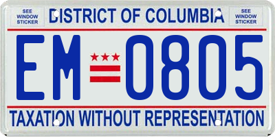 DC license plate EM0805