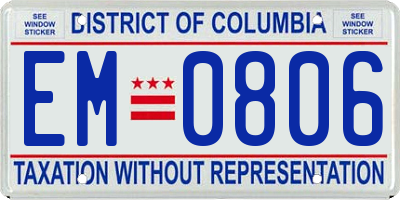 DC license plate EM0806