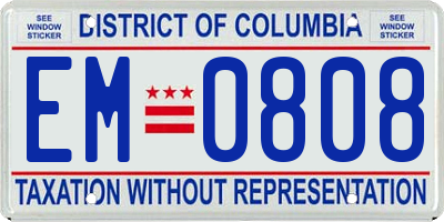 DC license plate EM0808