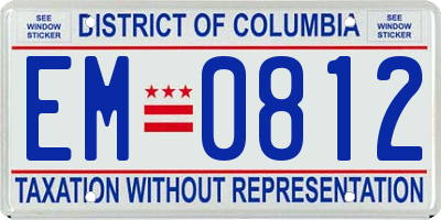 DC license plate EM0812