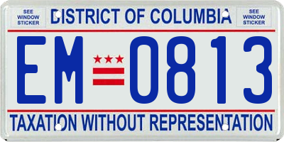 DC license plate EM0813