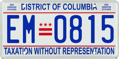 DC license plate EM0815