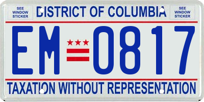 DC license plate EM0817