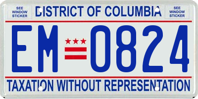 DC license plate EM0824