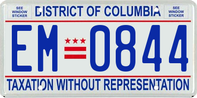 DC license plate EM0844