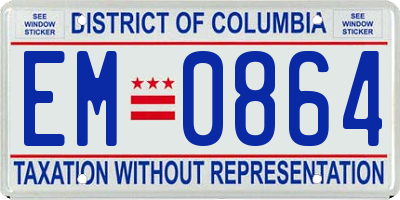 DC license plate EM0864