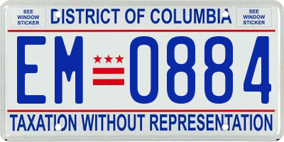 DC license plate EM0884
