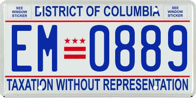 DC license plate EM0889