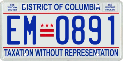 DC license plate EM0891