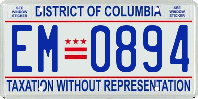 DC license plate EM0894