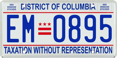DC license plate EM0895