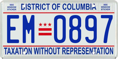 DC license plate EM0897