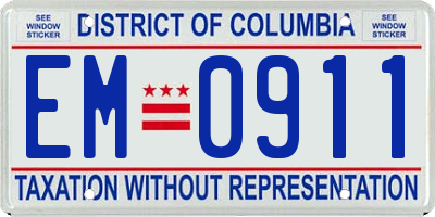 DC license plate EM0911