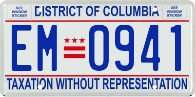 DC license plate EM0941