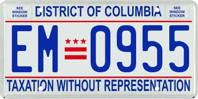 DC license plate EM0955