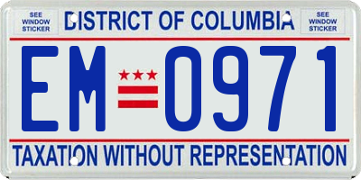 DC license plate EM0971