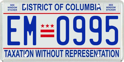 DC license plate EM0995