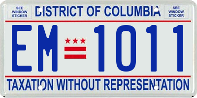 DC license plate EM1011