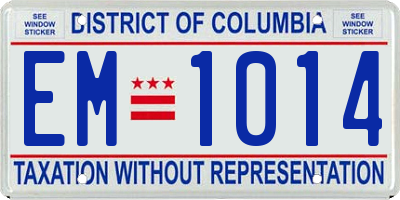 DC license plate EM1014